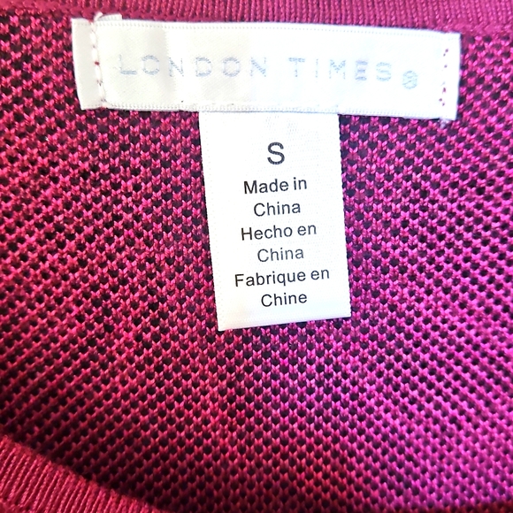 NWT London Times, Floral Pink and Black Women's Sweater Dress, Small - Picture 2 of 6